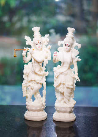 CARVED RADHA KRISHNA STATUE