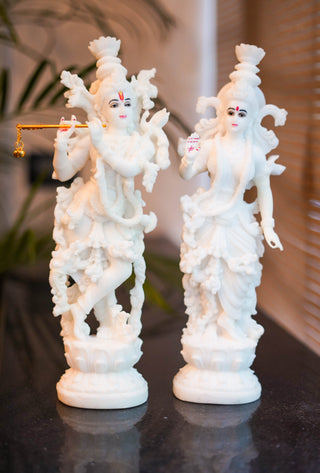 CARVED RADHA KRISHNA STATUE