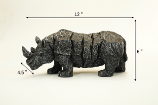 STONE EFFECT RHINOCEROS  STATUE