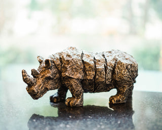 STONE EFFECT RHINOCEROS  STATUE