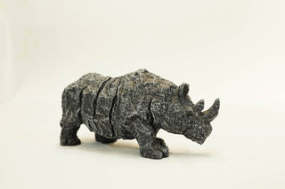 STONE EFFECT RHINOCEROS  STATUE