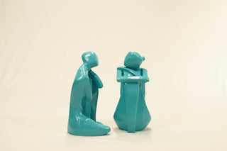 ABSTRACT TALKING COUPLE FIGURINE