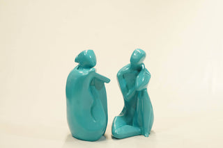 ABSTRACT TALKING COUPLE FIGURINE