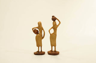 ABSTRACT VILLAGE POT  LADY STATUE