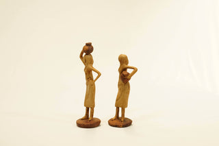 ABSTRACT VILLAGE POT  LADY STATUE