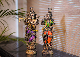 CARVED RADHA KRISHNA STATUE