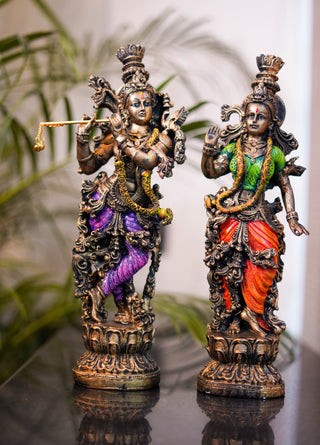 CARVED RADHA KRISHNA STATUE