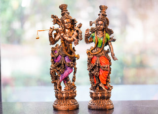CARVED RADHA KRISHNA STATUE