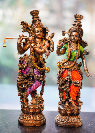 CARVED RADHA KRISHNA STATUE