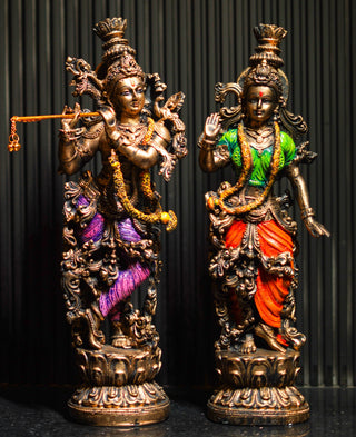 CARVED RADHA KRISHNA STATUE