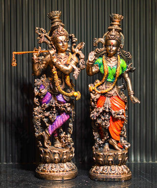 CARVED RADHA KRISHNA STATUE