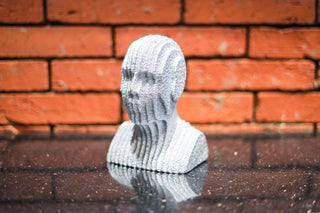 ABSTRACT MUTLILAYERED  BUST  STATUE