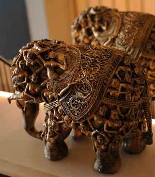 CARVED ELEPHANT STATUE